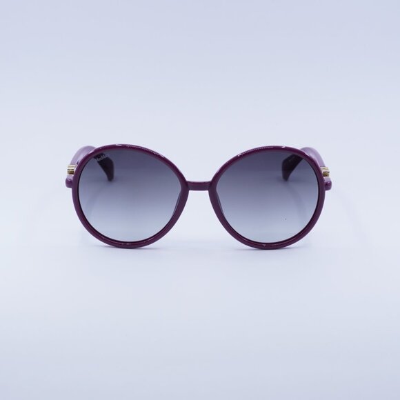 MaxMara EMME15 MM0065 75B Sunglasses Fuxia Round Frame, Smoke Lenses - Picture 4 of 11